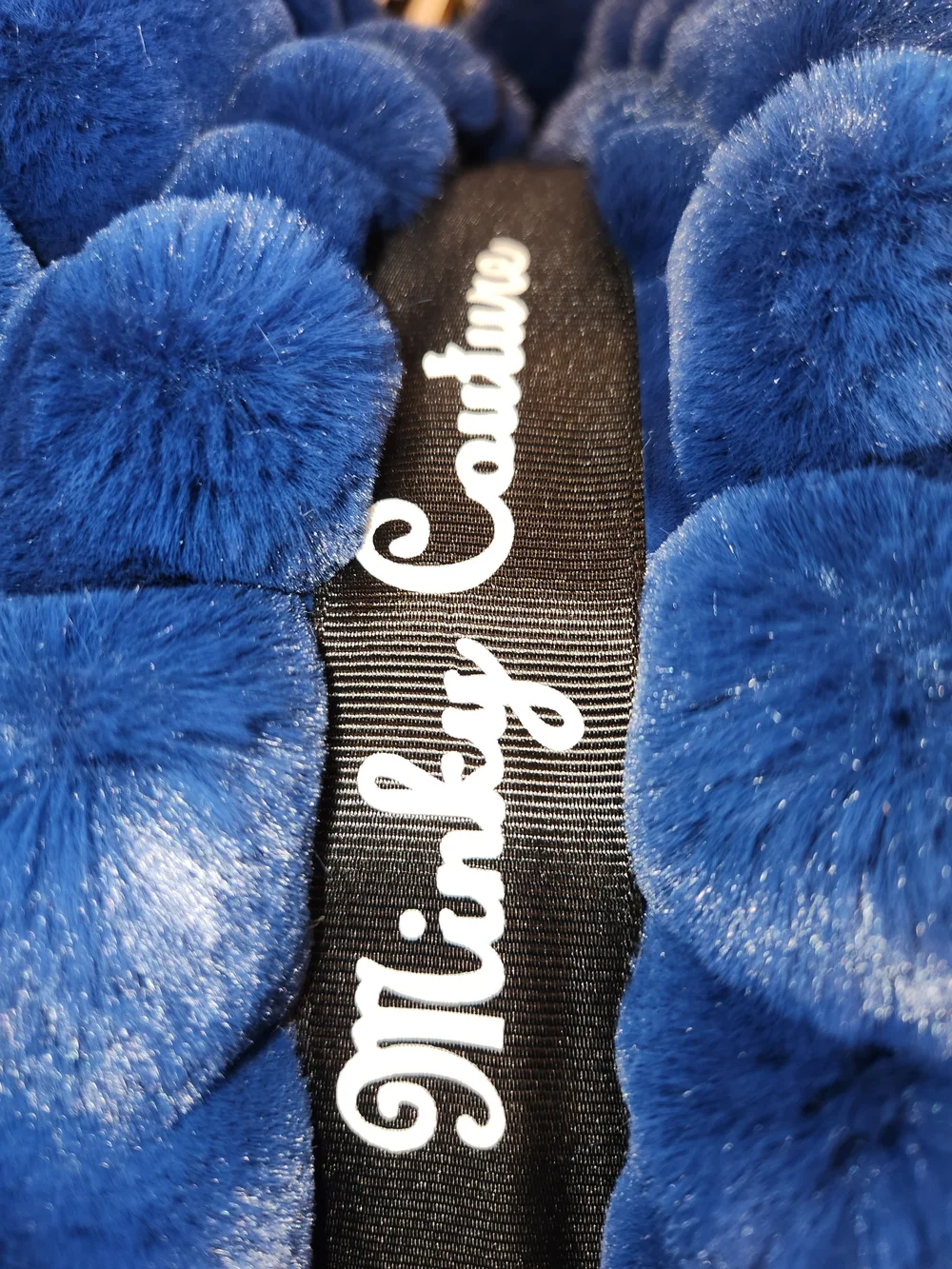 NWT Minky Couture Monster Size Blanket Deep Royal Blue Plush Ribbed Throw 60X72